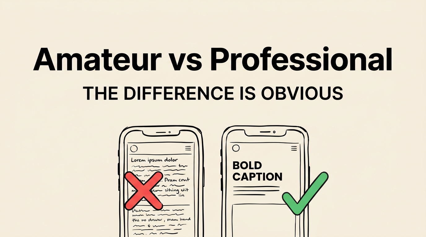 Comparison of amateur versus professional App Store screenshots